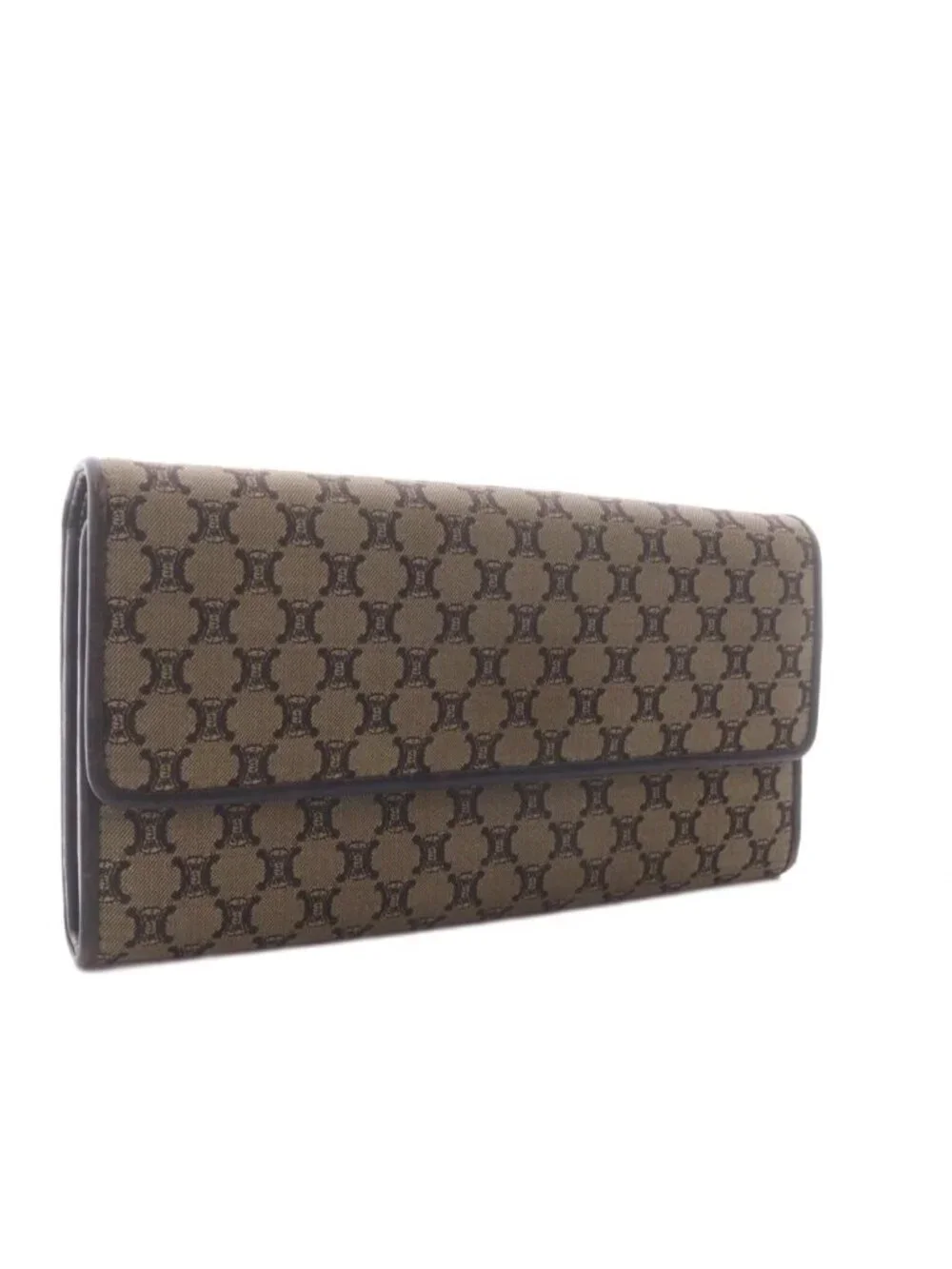 Celine Wallet Bifold Macadam Pattern Canvas Beige